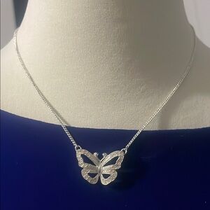 Elegant Silver Butterfly Necklace